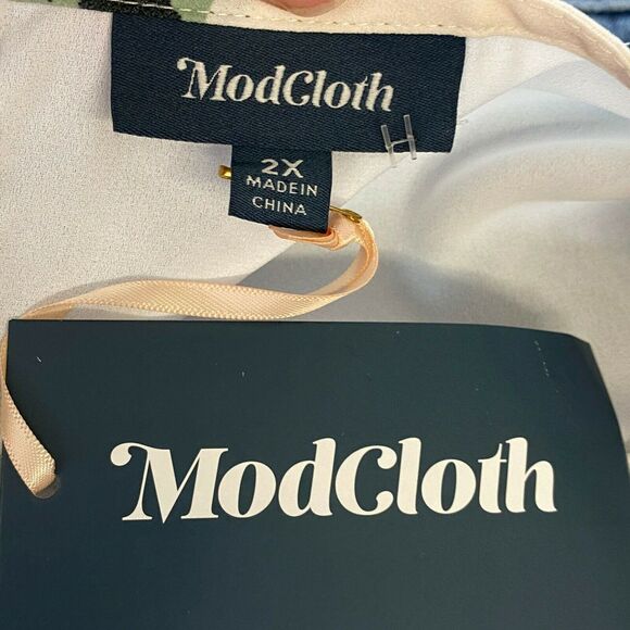 New Modcloth White Floral Career Workwear‎ Business Boho Blouse 2x - Picture 3 of 5